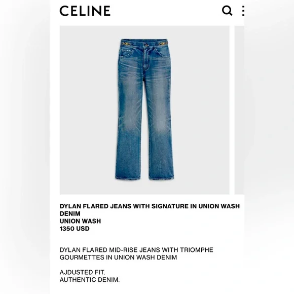 ◆CELINE◆ JANE FLARE JEANS IN DENIM UNION WASH デニム Celine Jane Flare Jeans in Denim Union Wash | eBay